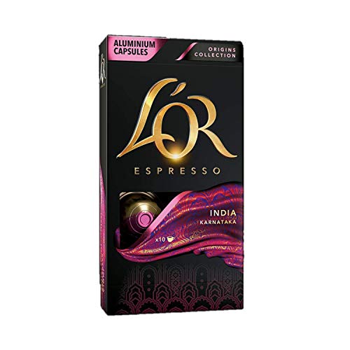 L'Or Espresso Café India Intensidad 10 - 200 cápsulas de aluminio compatibles con máquinas Nespresso (R)* (20 Paquetes de 10 cápsulas)