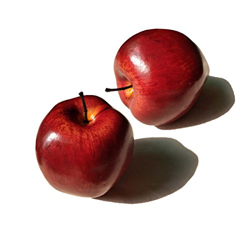 Lorigun Manzanas Artificiales Frutas Falsas Manzanas Deliciosas para La Decoración, Frutas Decorativas, Grandes Manzanas Rojas De Faux 5 Pcs