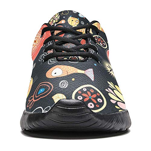 LORVIES - Zapatillas de deporte para hombre, diseño floral de gato con motivos navideños, (multicolor), 42 EU