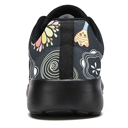 LORVIES - Zapatillas de deporte para hombre, diseño floral de gato con motivos navideños, (multicolor), 42 EU