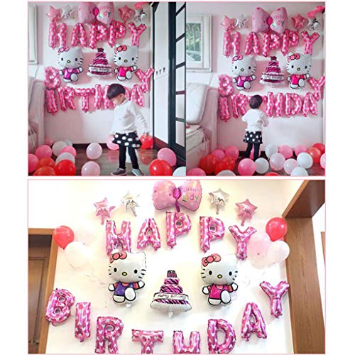 Los Globos De Látex For El Partido Globos Decoración De Fiesta, Fiestas De Cumpleaños Suministros O Arco Decor, Hello Kitty Set Globo, Cat Girl Kt Fiesta De Cumpleaños De Un Año Temáticas Decoración D