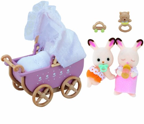 Lote con los conejitos gemelos, Chocolate Rabbit Twins de Sylvanian Families