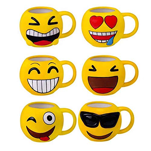 Lote de 24 Tazas Originales y Divertidas EMOTICONOS - Tazas para Detalles Originales Invitados de Bodas, Regalos para Comuniones y Cumpleaños Infantiles