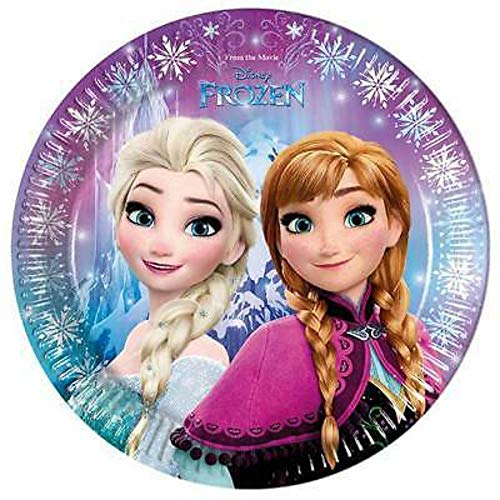 Lote de Cubiertos Infantiles "Frozen Northen " (8 Vasos, 8 Platos, 20 Servilletas ,1 Mantel y 1 Piñata) .Vajillas y Complementos. Juguetes para Fiestas de Cumpleaños, Bodas, Bautizos y Comuniones.