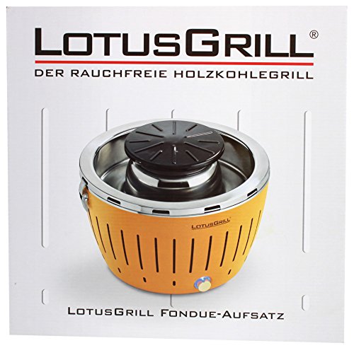 LotusGrill Torre de fondue para humo bajo Parrilla carbón incl. Bandeja del grill, 4 St. Pinzas Herramienta eliminación de, Recetas - a la acogedor y atmosférica Preparar Carne Verduras