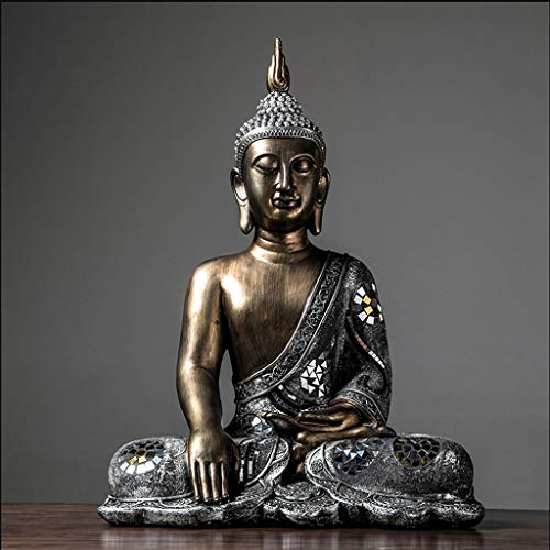Love lamp Thai Zen Buda Sentado, Buda de la Medicina Medicina Gran Templo Estatua del jardín de colección Figuras contemplativo Estatua de Buda