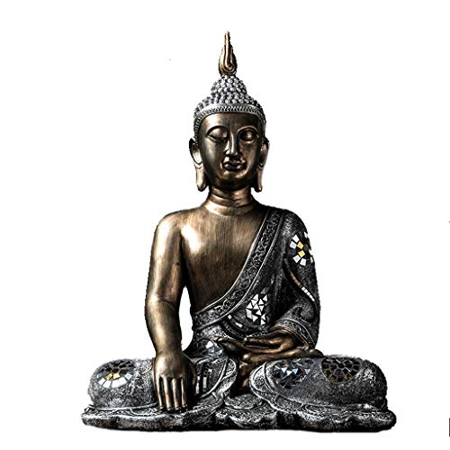 Love lamp Thai Zen Buda Sentado, Buda de la Medicina Medicina Gran Templo Estatua del jardín de colección Figuras contemplativo Estatua de Buda