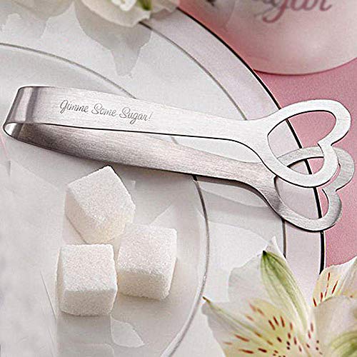 Love May 3 x Acero Inoxidable Pinzas para azúcar Love Heart – Pinzas de Servir para Candy Bar Ensalada Pan Boda favo risiert