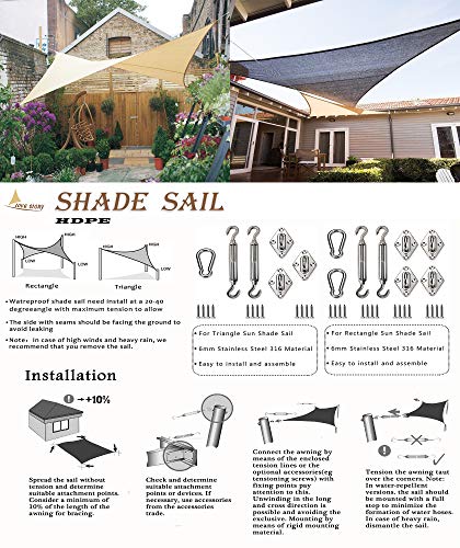 LOVE STORY Toldo Vela de Sombra(HDPE) Rectangular 2×3m Arena Protección UV para Terraza Camping Jardín al Aire Libre