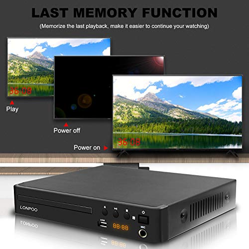 LP-099 Reproductor de DVD, Compact DVD Player (Full HD,HDMI, USB,Divx,MP3 Incluido Cable HDMI& AV &Control Remoto