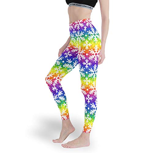 LPLoveYogaShop - Leggings para mujer, diseño de copos de nieve, diseño de copos de nieve, para senderismo White2 XXXXL