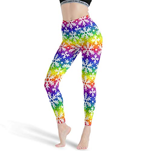 LPLoveYogaShop - Leggings para mujer, diseño de copos de nieve, diseño de copos de nieve, para senderismo White2 XXXXL