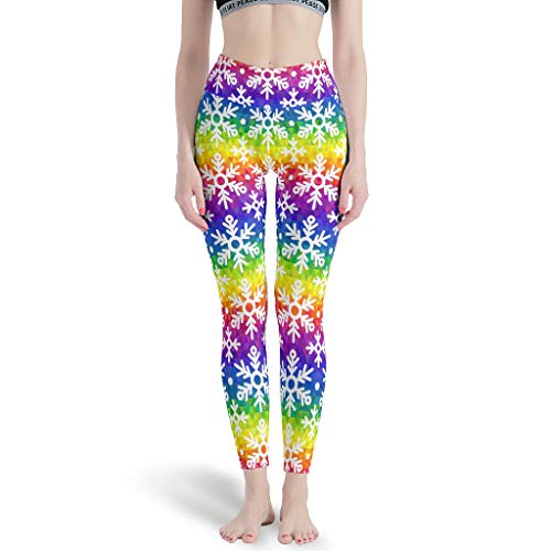 LPLoveYogaShop - Leggings para mujer, diseño de copos de nieve, diseño de copos de nieve, para senderismo White2 XXXXL