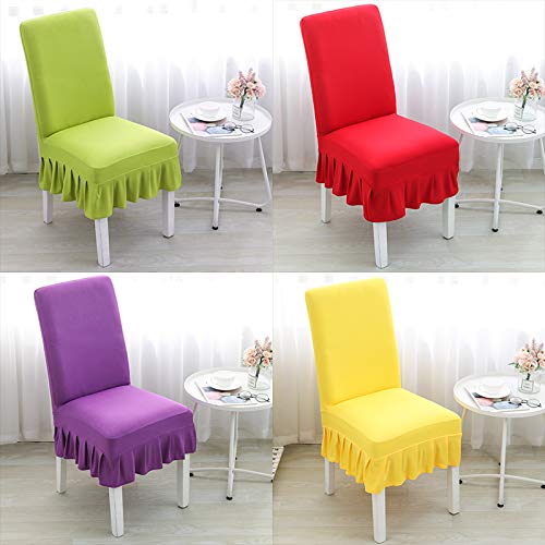 LPNJLALA 1 Uds, Fundas para sillas de decoración de Comedor, Spandex, Media Falda elástica para Silla, Funda elástica para Restaurante, Cocina, Fiesta, Chocolate