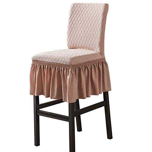 LPNJLALA Cubierta sólida para Silla Alta con Estampado de Jacquard Protector de Falda de Silla elástico elástico decoración de Boda Banquete, Chocolate