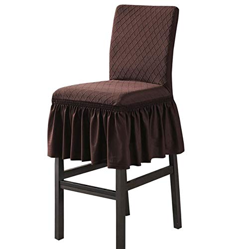 LPNJLALA Cubierta sólida para Silla Alta con Estampado de Jacquard Protector de Falda de Silla elástico elástico decoración de Boda Banquete, Chocolate