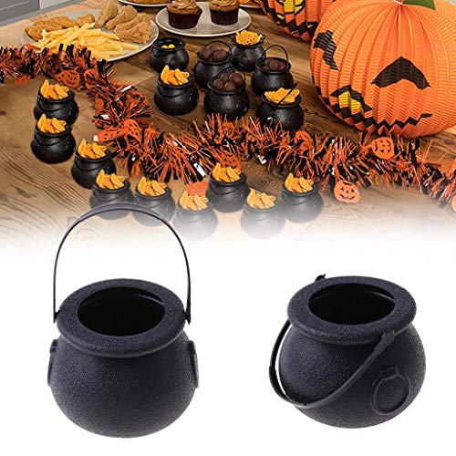 LQH 20 Piezas Mini Caramelo hervidoras esquelética de la Bruja Caldera agarradera for Halloween Negro