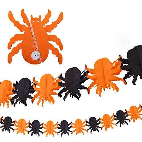 LQH Las guirnaldas de Papel de la Calabaza de la Bandera de Papel de Banner de Halloween for el hogar (10 PC / 3M / 10FT) (Size : D)