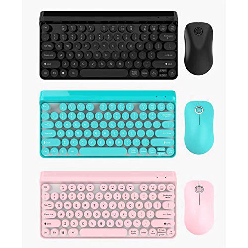 LQH Teclado inalámbrico, Teclado inalámbrico y ratón, Teclado inalámbrico de Juegos, Teclado inalámbrico Combo de ratón, Diseño Delgado, Ligero y Ultra Thin Teclado inalámbrico (Color : Black)