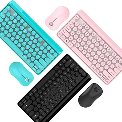 LQH Teclado inalámbrico, Teclado inalámbrico y ratón, Teclado inalámbrico de Juegos, Teclado inalámbrico Combo de ratón, Diseño Delgado, Ligero y Ultra Thin Teclado inalámbrico (Color : Black)