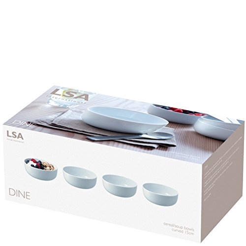 LSA International - Set de 4 boles para sopas o cereales, curvado, 15cm de diámetro