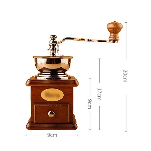 LSX - Molinillo de café Máquina de café Manual, Molinillo Manual de Madera Suelta, molido casero de Granos de café, Molino pequeño, Mango Largo, 15 cm Manual