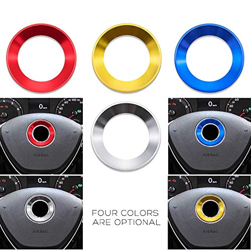 LSYBB Funda de Anillo de Volante de Estilo de Coche para VW Golf 6 7 Polo CC Tiguan Passat Decoración Pegatina Cubierta