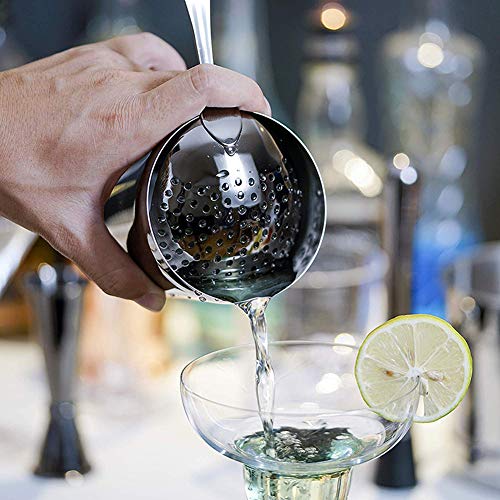 LTSWEET 11 Piezas Kit Cocteleria Profesional Juego de Coctelería Acero Inoxidable Cocteleras de Cóctel Set Kit para Hacer Cócteles Ideal para Bar Hogar Mezclar Bebidas,Negro