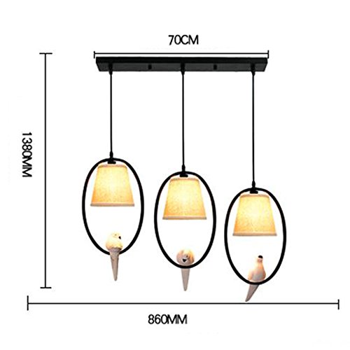 Luces colgantes Candelabro para pájaros, 3 Fuente de Luz, Americano País Mediterráneo Salón nórdico Dormitorio Restaurante Balcón Canal Entrada Chandelier [Clase de energía A ++] ( Color : B )