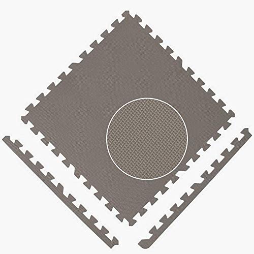 Lucn - Juego de 10 alfombrillas de espuma entrelazadas, 30 x 30 cm, color marrón, goma EVA, suave, para gimnasio, fitness, yoga, hogar, entrenamiento, niños, alfombra de juegos impermeable, color gris