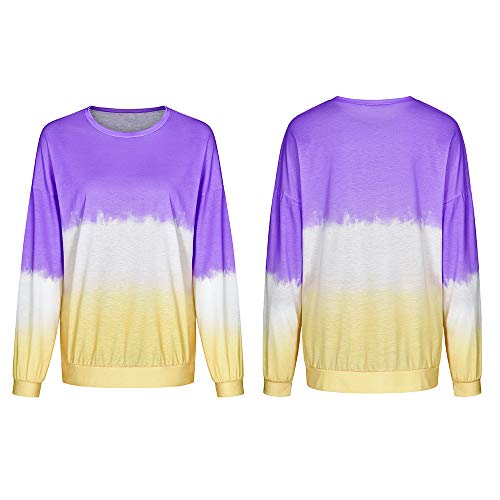 Luiyy Liquidación Venta Mujer Sudadera Tumblr Sin Capucha 2019 Suelta Tallas Grandes Jersey De Mujer Mujer Sudaderas de Manga Larga para Adolescentes Chicas Niña(Púrpura,XXL)