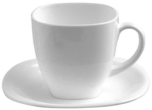 Luminarc 22 Cl Carine Blanco Y Negro Conjuntos de Taza y platillo, Centimeters