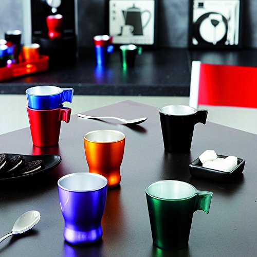 Luminarc Set 4 Tazas 8 cl Colores Surtidos Flashy Expresso (Coffe, Rosa, Mint y Caramelo). Resistentes a choques mecánicos y térmicos, Multicolor, 1.13 cm, 4 Unidades