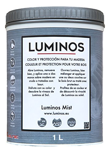 Luminos LUM1101 - Mist - Lasur Protector Madera. Color Gris Niebla. 1L