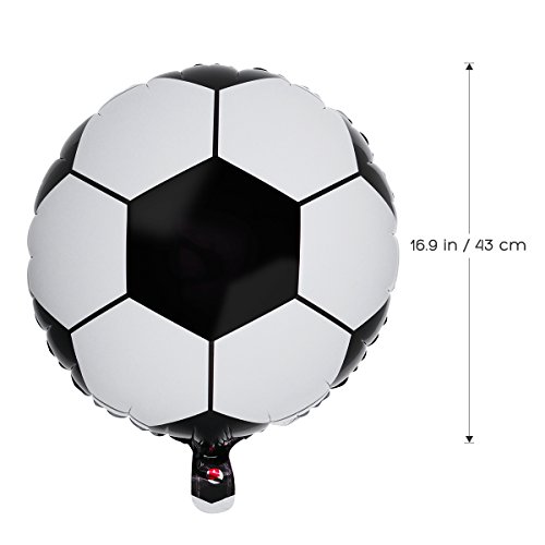 LUOEM Balón de Papel de Aluminio de fútbol Copa del Mundo Partido Decoraitons Balón de Papel de Aluminio de 18 Pulgadas, Paquete de 10