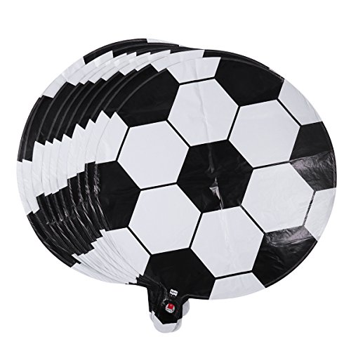 LUOEM Balón de Papel de Aluminio de fútbol Copa del Mundo Partido Decoraitons Balón de Papel de Aluminio de 18 Pulgadas, Paquete de 10