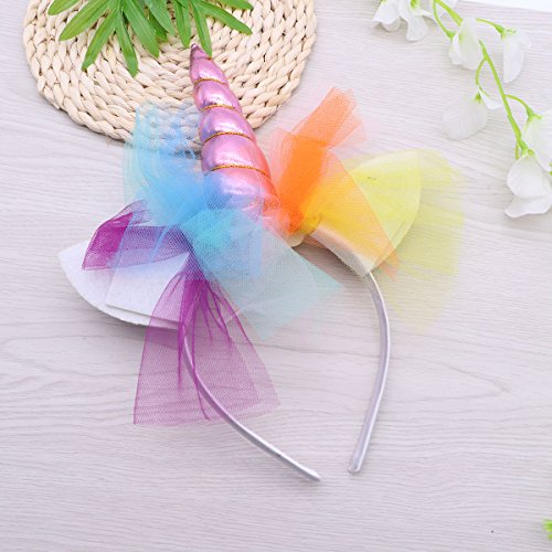 LUOEM Diadema cuerno de unicornio niñas Diadema unicornio diadema Cumpleaños Flor colorida Hheadwear para niños Adultos disfraces cosplay o decoración de fiesta de cumpleaños (rosa)