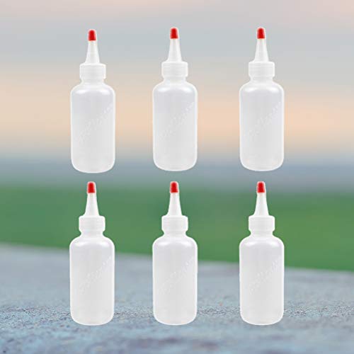 Lurrose 6pcs 4OZ Squeeze Botellas con tapas a prueba de fugas para los condimentos de aceite que pintan el pegamento de pintura Manualidades Taller y Pancake Art 120ml