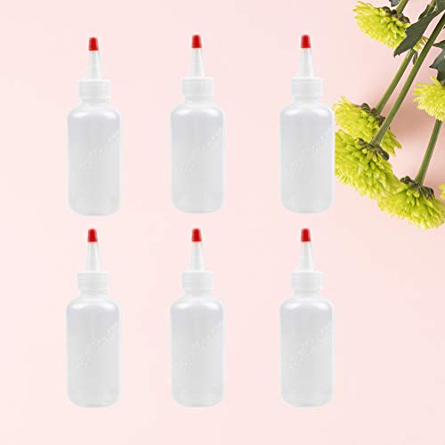 Lurrose 6pcs 4OZ Squeeze Botellas con tapas a prueba de fugas para los condimentos de aceite que pintan el pegamento de pintura Manualidades Taller y Pancake Art 120ml