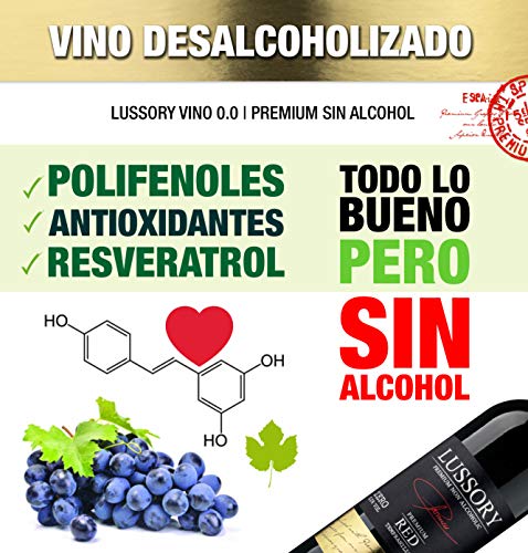 Lussory Merlot vino tinto sin alcohol caja de 6 ud