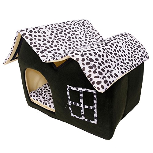 Luxury High-End Double Pet casa marrón para perro 55 x 40 x 42 cm