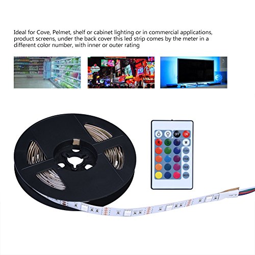 Luz Trasera de LED TV Tira de 5V USB con Control Remoto 50 RGB 16 Luz de Polarización para TV de Alta Definición Fondos Socialme-EU(3M)