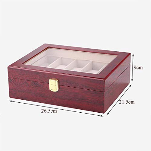 LXJ 10 Caja De Reloj Cedazo De Madera, Vitrina Caja De Regalo Joyas Caja De Almacenamiento, Una Almohada Desmontable