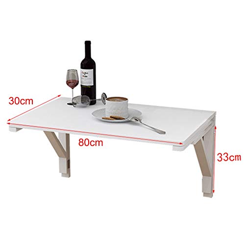 LXLA- Escritorio de Mesa Plegable de Madera Plegable, Mesa de Pared Blanca para Cocina y Comedor, Mesa de Estudio para niños (Size : 80cm×30cm(31.50"×11.81"))