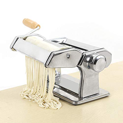 LXXL Máquina de Fideos Utensilios de Cocina Máquina de Fideos Prensa de Fideos Máquina de prensado de Fideos Manual Máquina de Laminado Autoajuste del Ancho de la Masa para Uso doméstic