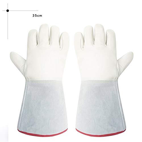 LYLLYL Guantes de nitrógeno líquido frío Baja Temperatura Congelación Guantes Resistentes a los Gruesos Guantes de Cuero de Hielo seco de Almacenamiento en frío de GNL Gas Natural Especial