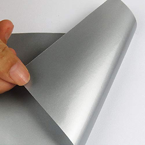 LZYMLG Papel pintado de efecto metálico Espejo autoadhesivo Plata cepillado Oro Pegatina impermeable Refrigerador Eléctrico antiguo DIY Película decorativa Plata mate