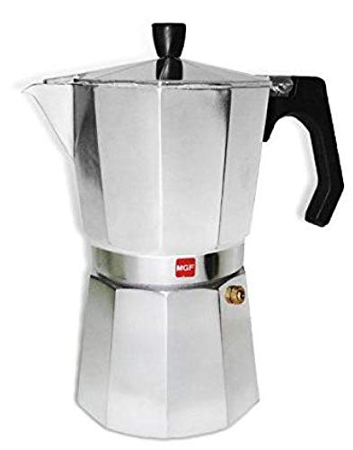 M MAGEFESA - Cafetera modelo KENIA de aluminio grueso - Pomo y Mangos ergonómicos de baketila toque frio, 6 Tazas