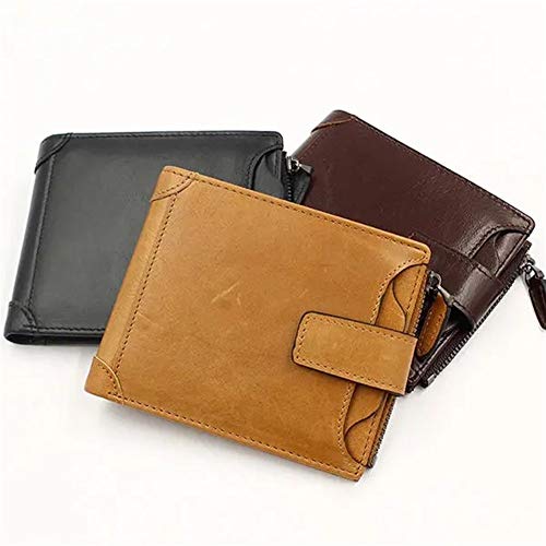 MAATCHH Cartera de Cuero para Hombre De múltiples Funciones de Monedero Monedero Monedero Mínimo 6 Ranuras de Tarjeta con Monedas Bolsa de Negocios Monedero Delgado de la Cartera con Bloqueo