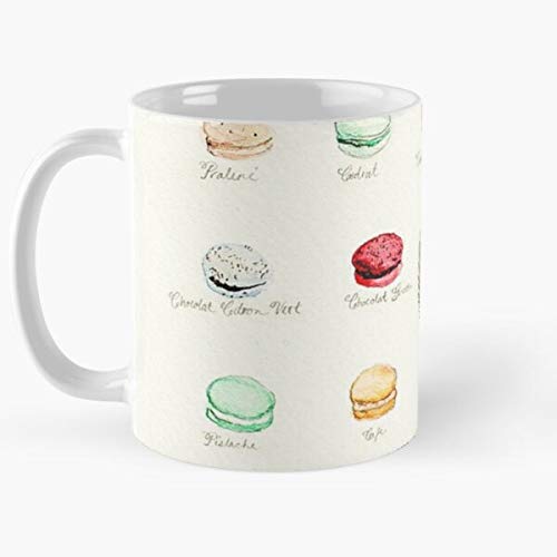 Macaroons Sweets Cookies Macaron Dessert Laduree Menu French Taza de café con Leche 11 oz